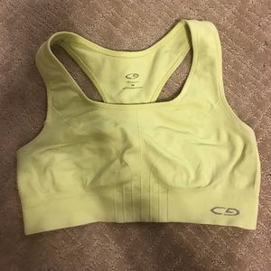 Yellow sports bra